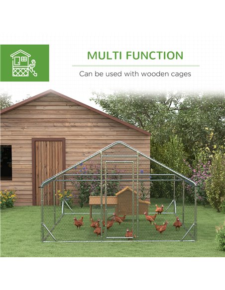 PawHut Walk-In Chicken Run, Hen House, with Roof, for Ducks, Chickens, Rabbits - pic 157412 | FastDaddyshop