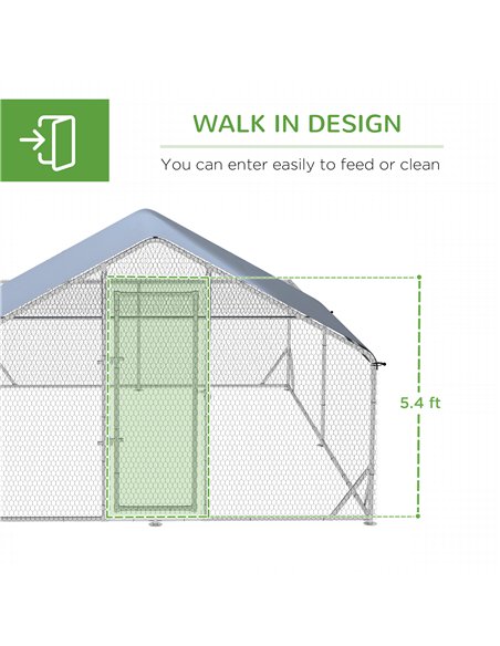 PawHut Walk-In Chicken Run, Hen House, with Roof, for Ducks, Chickens, Rabbits - pic 157413 | FastDaddyshop