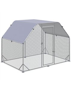 PawHut Walk in Chicken Run Chicken Coop Hen House Outdoor with Roof for 4-6 Chickens, 280 x 190 x 195cm