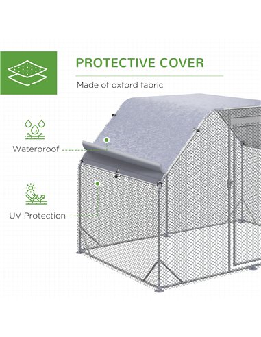 PawHut Walk in Chicken Run Chicken Coop Hen House Outdoor with Roof for 4-6 Chickens, 280 x 190 x 195cm