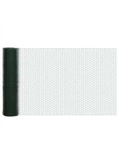 PawHut 1m x 25m Chicken Wire Mesh, Foldable PVC Coated Welded Garden Fence, Roll Poultry Netting, for Rabbits, Ducks, Geese - Da
