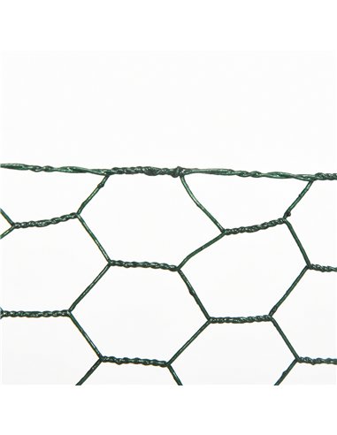 PawHut 1m x 25m Chicken Wire Mesh, Foldable PVC Coated Welded Garden Fence, Roll Poultry Netting, for Rabbits, Ducks, Geese - Da