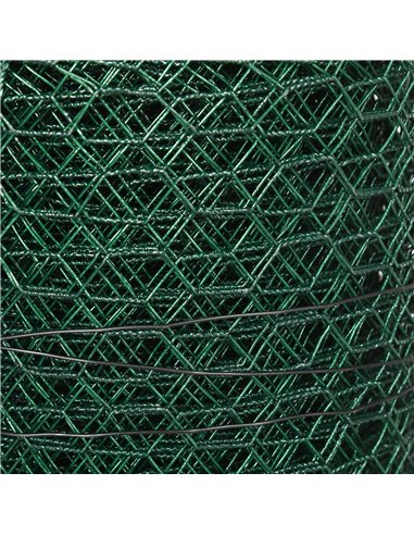 PawHut 1m x 25m Chicken Wire Mesh, Foldable PVC Coated Welded Garden Fence, Roll Poultry Netting, for Rabbits, Ducks, Geese - Da