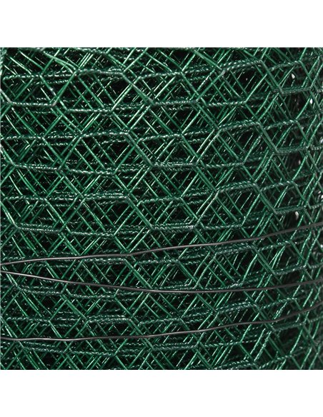PawHut 1m x 25m Chicken Wire Mesh, Foldable PVC Coated Welded Garden Fence, Roll Poultry Netting, for Rabbits, Ducks, Geese - Da - pic 157442 | FastDaddyshop