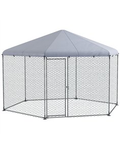 PawHut Chicken Coop for 10-15 Chickens, Hens, Rabbits, Ducks, Outdoor Garden Chicken Run, 4 x 3.5 x 2.6m