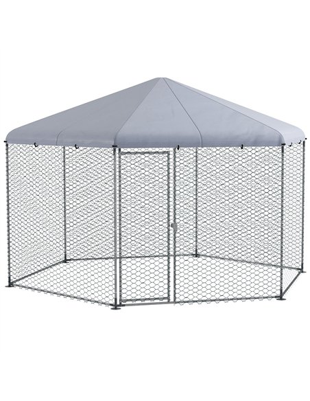 PawHut Chicken Coop for 10-15 Chickens, Hens, Rabbits, Ducks, Outdoor Garden Chicken Run, 4 x 3.5 x 2.6m - pic 157452 | FastDaddyshop