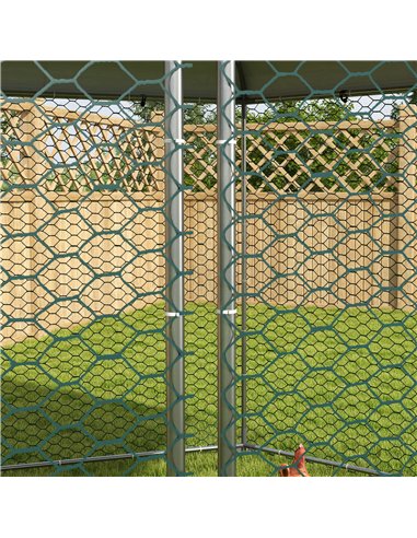 PawHut Chicken Coop for 10-15 Chickens, Hens, Rabbits, Ducks, Outdoor Garden Chicken Run, 4 x 3.5 x 2.6m