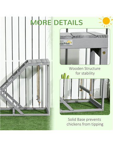 PawHut Wooden Chicken Coop Toy with Swing, Ladder, Platform, Grey