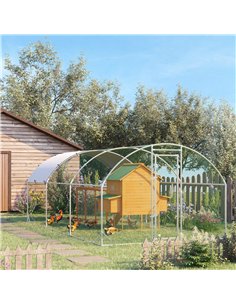 PawHut Galvanised Chicken Coop Hen House w/ Cover 5.7 x 2.8 x 2m 2