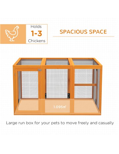 PawHut Wooden Chicken Coop with Combinable Design, for 1-3 Chickens