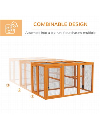 PawHut Wooden Chicken Coop with Combinable Design, for 1-3 Chickens