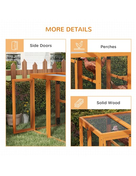 PawHut Wooden Chicken Coop with Combinable Design, for 1-3 Chickens - pic 157494 | FastDaddyshop