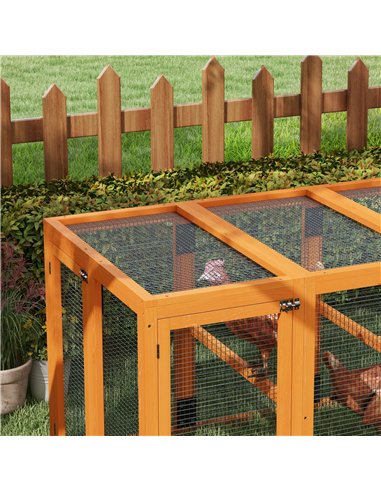 PawHut Wooden Chicken Coop with Combinable Design, for 1-3 Chickens