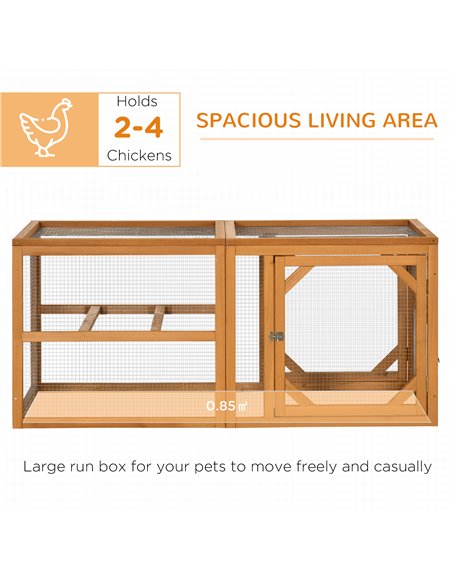 PawHut Wooden Chicken Coop with Perches, Doors, Combinable Design, for 2-4 Chickens - Natural Wood Colour - pic 157500 | FastDaddyshop