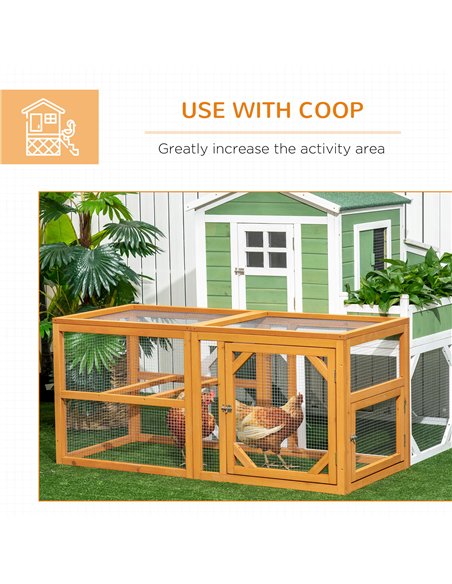 PawHut Wooden Chicken Coop with Perches, Doors, Combinable Design, for 2-4 Chickens - Natural Wood Colour - pic 157502 | FastDaddyshop