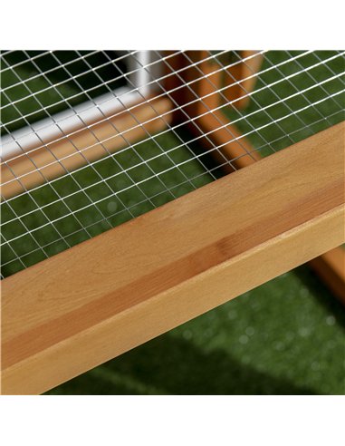 PawHut Wooden Chicken Coop with Perches, Doors, Combinable Design, for 2-4 Chickens - Natural Wood Colour