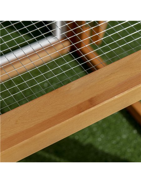 PawHut Wooden Chicken Coop with Perches, Doors, Combinable Design, for 2-4 Chickens - Natural Wood Colour - pic 157504 | FastDaddyshop