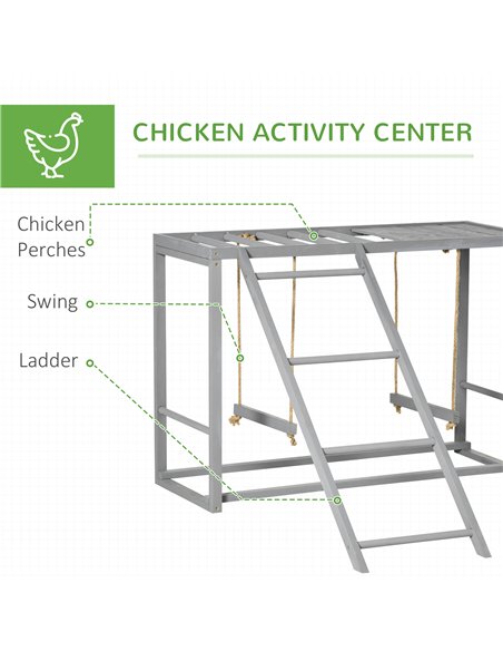 PawHut Walk In Chicken Run with Chicken Activity Shelf and Cover, 2.8 x 3.8 x 2m - pic 157511 | FastDaddyshop