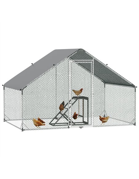 PawHut Walk In Chicken Run with Chicken Activity Shelf and Cover, 3 x 2 x 2m - pic 157515 | FastDaddyshop