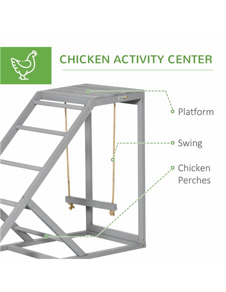 PawHut Walk In Chicken Run with Chicken Activity Shelf and Cover, 3 x 2 x 2m - pic 157520 | FastDaddyshop
