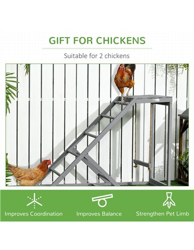 PawHut Walk In Chicken Run with Chicken Activity Shelf and Cover, 3 x 2 x 2m