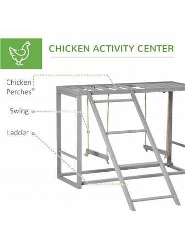 PawHut Walk In Chicken Run with Chicken Activity Shelf and Cover, 2.8 x 5.7 x 2m