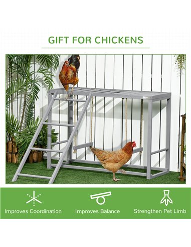 PawHut Walk In Chicken Run with Chicken Activity Shelf and Cover, 2.8 x 5.7 x 2m