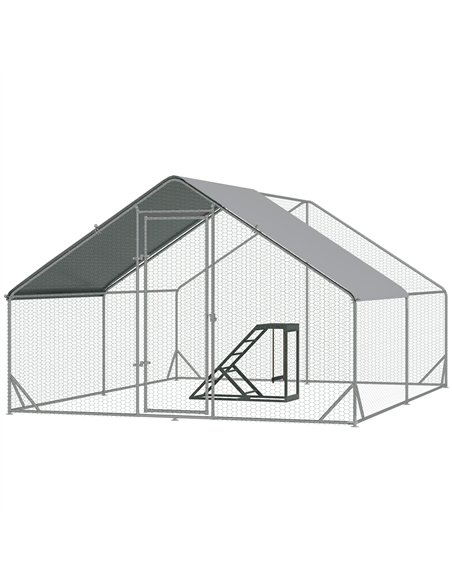 PawHut Walk In Chicken Run with Chicken Activity Shelf and Cover, 3 x 4 x 2m - pic 157569 | FastDaddyshop