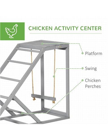 PawHut Walk In Chicken Run with Chicken Activity Shelf and Cover, 3 x 4 x 2m