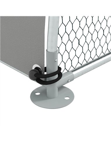 PawHut Galvanised Outdoor Chicken Coop with Cover, for 4-6 Chickens, Hens, Ducks, Rabbits, 3 x 1.9 x 2.2m - Silver Tone