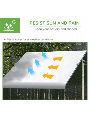 PawHut Galvanised Walk In Chicken Coop Hen House w/ Water-Resist Cover, 3 x 1.7 x 1.9m