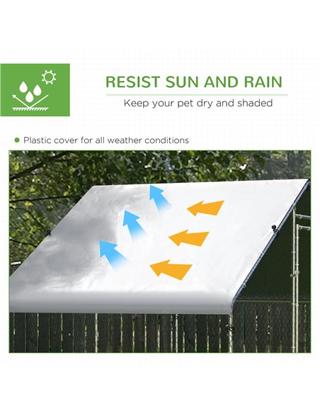 PawHut Galvanised Walk In Chicken Coop Hen House w/ Water-Resist Cover, 3 x 1.7 x 1.9m - pic 157617 | FastDaddyshop