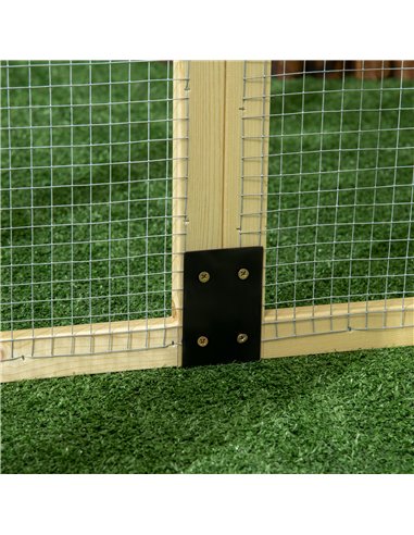 PawHut Large Chicken Run, Wooden Chicken coop, with Combinable Design - Natural Wood Finish