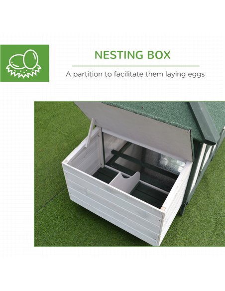 PawHut Chicken Coop, Small Animal Pet cage w/ Nesting Box, Wooden Outdoor Run, Green - pic 157664 | FastDaddyshop
