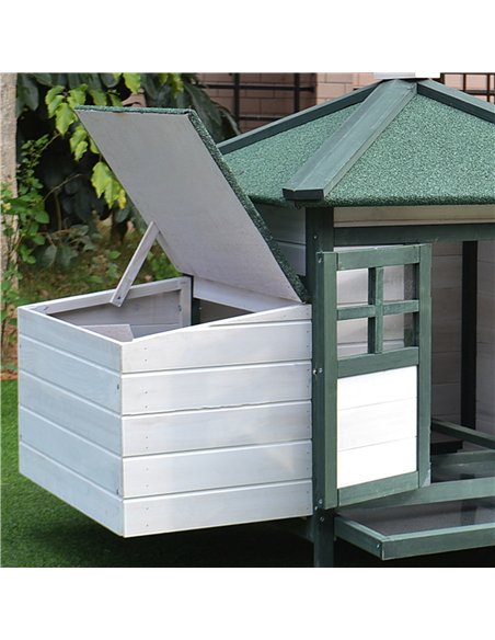 PawHut Chicken Coop, Small Animal Pet cage w/ Nesting Box, Wooden Outdoor Run, Green - pic 157667 | FastDaddyshop