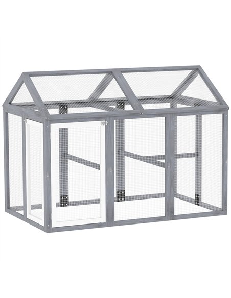 PawHut Large Chicken Run, Wooden Chicken coop, with Combinable Design - Wood Effect - pic 157668 | FastDaddyshop