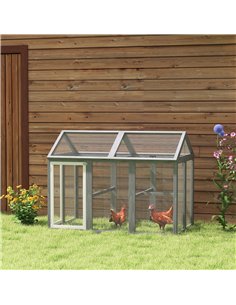 PawHut Large Chicken Run, Wooden Chicken coop, with Combinable Design - Wood Effect 2