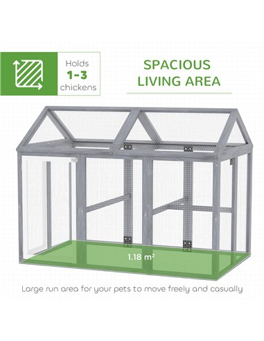 PawHut Large Chicken Run, Wooden Chicken coop, with Combinable Design - Wood Effect