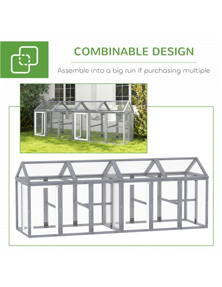 PawHut Large Chicken Run, Wooden Chicken coop, with Combinable Design - Wood Effect - pic 157674 | FastDaddyshop