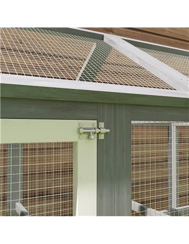 PawHut Large Chicken Run, Wooden Chicken coop, with Combinable Design - Wood Effect