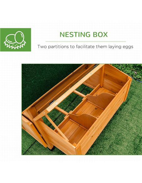 PawHut Wooden Chicken Coop with Nesting Boxes, Tray, for 2-4 Chickens, Yellow - pic 157691 | FastDaddyshop