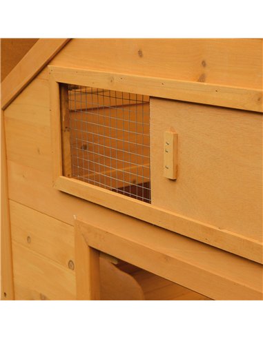 PawHut Wooden Chicken Coop with Nesting Boxes, Tray, for 2-4 Chickens, Yellow