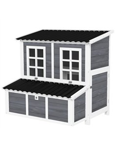 PawHut Wooden Chicken Coop with Nesting Box, Slide-Out Tray, Perches, for 4-6 Chickens, 100 x 86 x 100cm