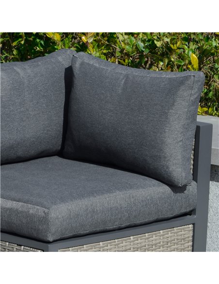 Outsunny 5-Seater Patio Rattan Garden Sofa Set w/ Padded Cushion & Coffee Table, Grey - pic 15770 | FastDaddyshop