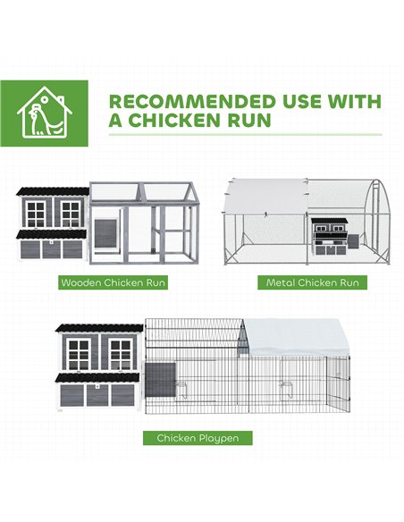 PawHut Wooden Chicken Coop with Nesting Box, Slide-Out Tray, Perches, for 4-6 Chickens, 100 x 86 x 100cm - pic 157702 | FastDaddyshop