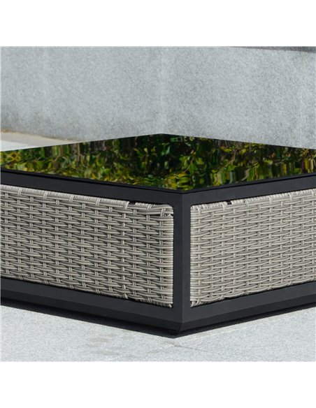 Outsunny 5-Seater Patio Rattan Garden Sofa Set w/ Padded Cushion & Coffee Table, Grey - pic 15772 | FastDaddyshop