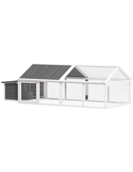PawHut Wooden Chicken Coop with Nesting Box, Openable Roof, for 4-8 Chickens, White - pic 157722 | FastDaddyshop