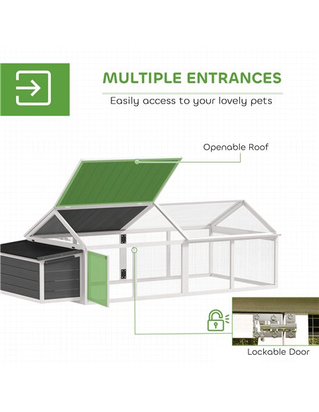 PawHut Wooden Chicken Coop with Nesting Box, Openable Roof, for 4-8 Chickens, White - pic 157726 | FastDaddyshop