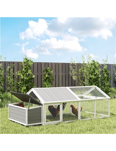 PawHut Wooden Chicken Coop with Nesting Box, Openable Roof, for 4-8 Chickens, White - pic 157729 | FastDaddyshop