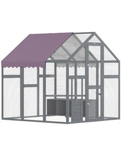 PawHut Large Walk In Chicken Run with Waterproof & Anti-UV Cover, for 6-8 Chickens, for Garden, Farm, 5.5' x 6' x 6'